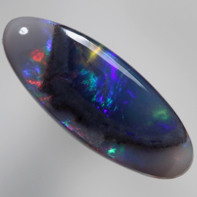 SOLID BLACK OPAL Unusual pattern, sparkling red and blue